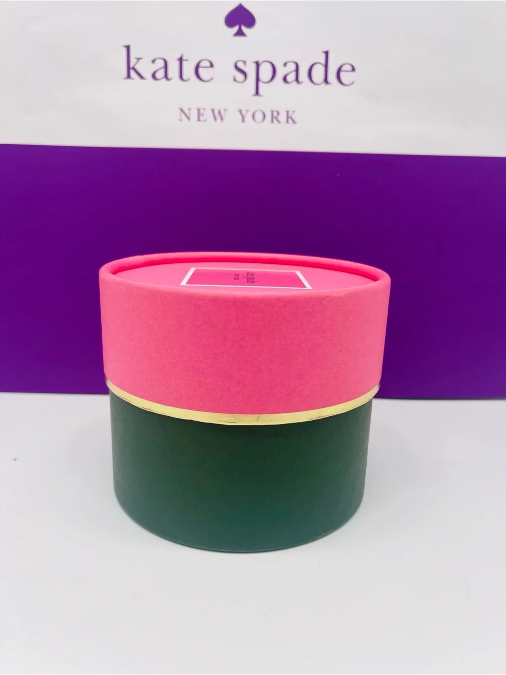 kate spade Pink and Forest Green Round Gift Boxe New